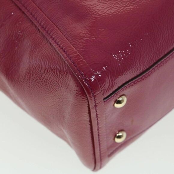 GUCCI Soho Hand Bag Enamel 2way Wine Red - Picture 13 of 15